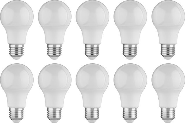 LIVARNO LED-Lampen 10er-Set Kugelform in Weiß mit E27 Sockel und warmweißem Licht - Bild 1