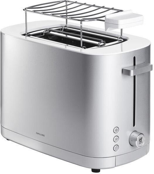 ZWILLING Enfinigy Toaster in Silber aus Edelstahl mit 1000 W, 2 Scheiben, Brötchenaufsatz, Auftaufunktion und Aufwärmfunktion - Bild 1