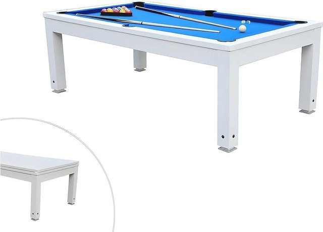 Vente-unique Billardtisch Snooker in Blau und Weiß, B: 207,2 cm, T: 114,2 cm, H: 73,5 cm - Bild 1