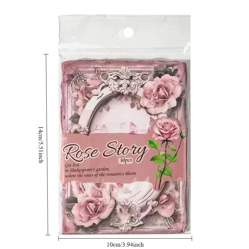 Rose Story Florals Retro Vintage Bastelpapier für Scrapbooking und Decoupage, 30 Blatt, Mehrfarbig - Bild 5