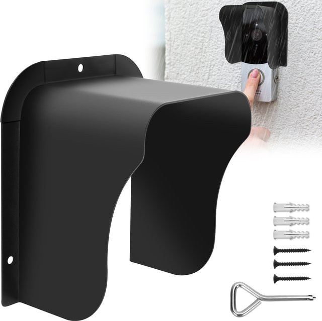 Wasserdichter Regenschutz aus Metall für Türklingeln und RFID-Zugangskontrollen in Schwarz B/T/H: 15,6 x 10,7 x 10,0 cm - Bild 1