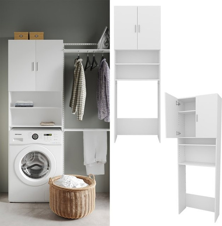 Vicco Waschmaschinenschrank Martha Badregal Hochschrank Weiß B: 64 cm, H: 190 cm
