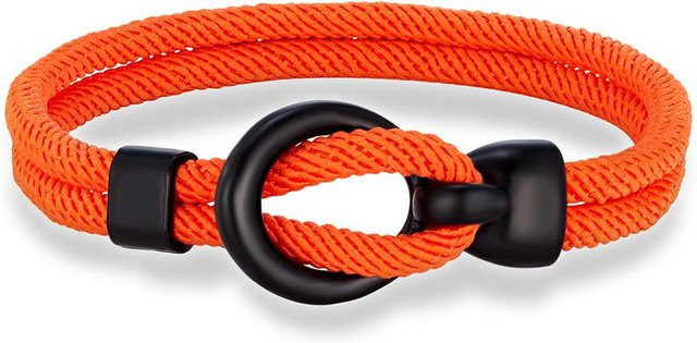 YULIN Armband, geflochtenes Seil, Edelstahl, Schwarz, Unisex, 17 cm - Bild 1