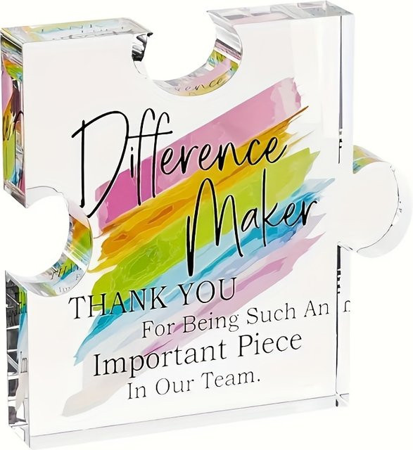 Inspirierender Acryl-Briefbeschwerer Difference Maker in Transparent als Wertschätzungsgeschenk für Mentoren und Manager - Bild 1