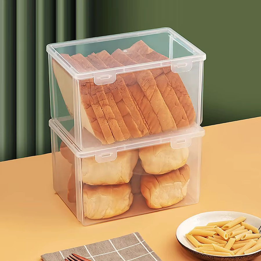 Transparente Aufbewahrungsbox aus Kunststoff als rechteckiger Schreibtisch-Organizer mit Klappdeckel und mehreren Fächern - Bild 2