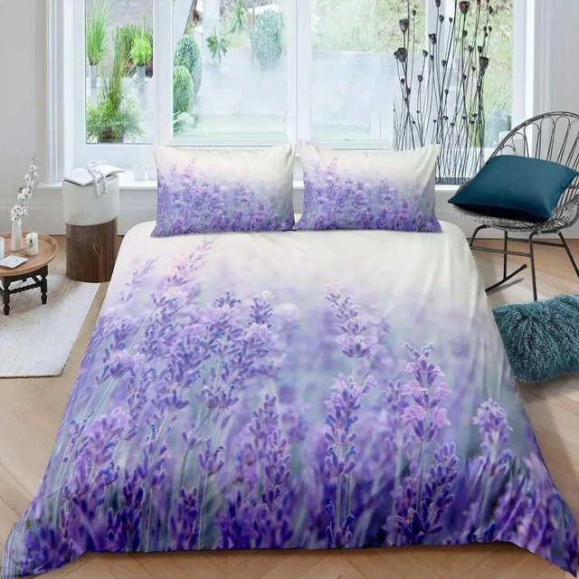 Lodestar Bettwäsche-Set mit floralem Design in Violett, Weiß und Rosa, B/H: 135 x 200 cm - Bild 1