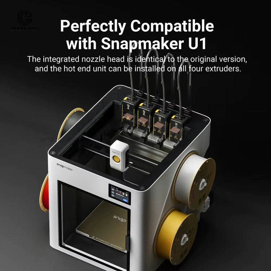 Snapmaker U1 Hotend-Set mit Keramikblock für FDM 3D-Drucker, Düsenstärken 0,2mm/0,4mm/0,6mm/0,8mm, Farbe: Schwarz - Bild 2