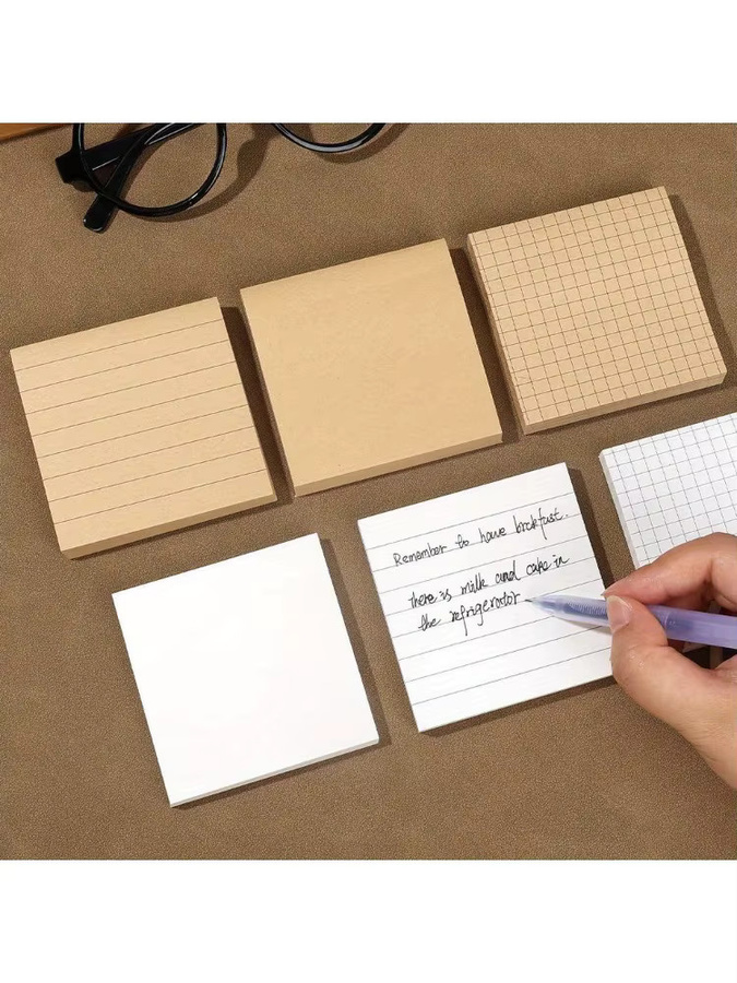 TWBEB Raster-Haftnotizblock mit quadratischem Design, abnehmbare selbstklebende Notizblöcke für Büro und Studium, weiß und mehrfarbig - Bild 4