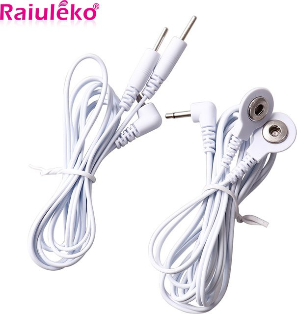 Raiuleko Elektrodenkabel mit Standardanschluss für TENS-Geräte, DC-Durchmesser 2,5 mm, Farbe: Weiß, wiederverwendbares Ersatzkabel - Bild 1