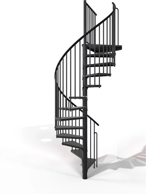 Minka Spindeltreppe Rondo Smart aus Stahl in Schwarz, Durchmesser: 140 cm, für eine Raumhöhe bis 305 cm - Bild 1