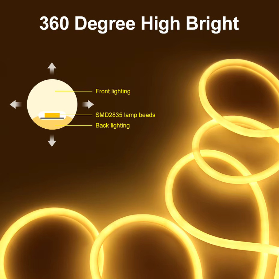 Asign LED-Neonlichtstreifen 360 Rundrohr flexibler Lichtschlauch mit 120 LEDs/m, wasserdicht, Multicolour, Silikon - Bild 4