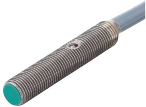Pepperl+Fuchs Induktiver Sensor NBB0,8-5GM25-E2-0,3M-V3 224136 PNP, bündig montierbar, Silber - Bild 1