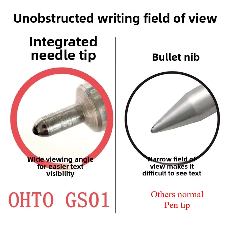 OHTO GS01 Kugelschreiber mit schwarzer Tinte und 0,7 mm Mine aus Metall - Bild 2