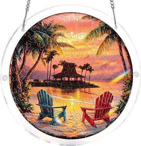 VividHive Acryl Puzzle Sonnenfänger Set in Bunt, DIY Fensterhängeornament im Buntglas-Stil für Erwachsene - Bild 1