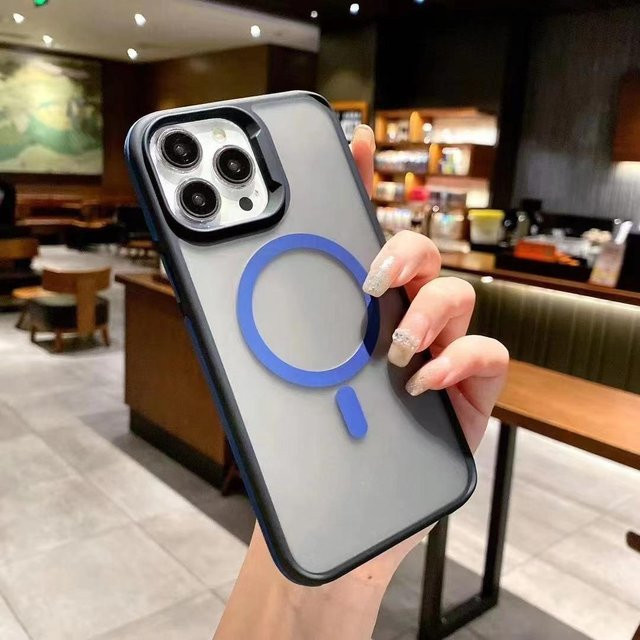 MagSafe Handyhülle mit matter Rückseite und magnetischem Bumper für iPhone 11 bis iPhone 16 Pro Max Plus in Himmelblau - Bild 1