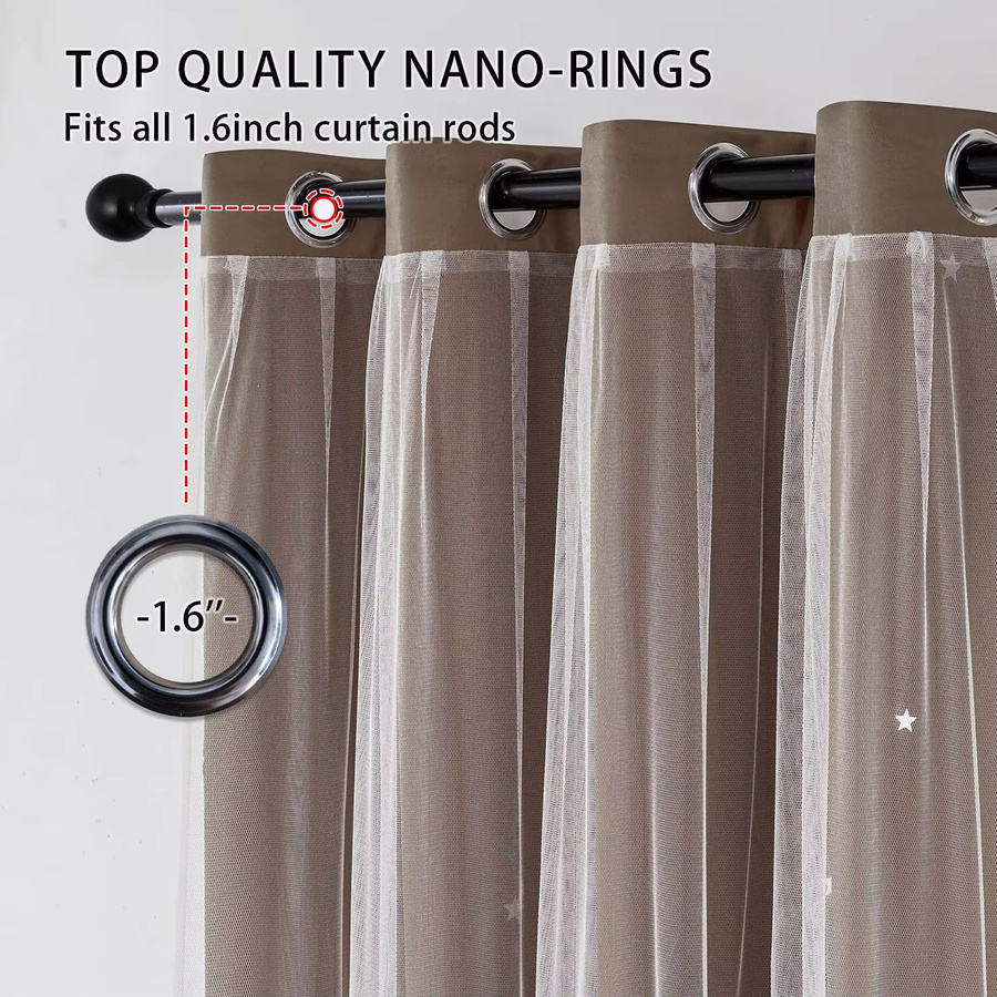 CENTURyMiG Vorhang in Schwarz, halbtransparenter Landhausstil mit Ösen, Breite: 100 cm, Höhe: 200 cm - Bild 2