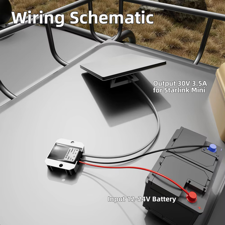 SZKOSTON Starlink Adapter DC 12V Netzkabel Konverter für Starlink Mini Conversion Kit mit DC Stecker - Bild 3