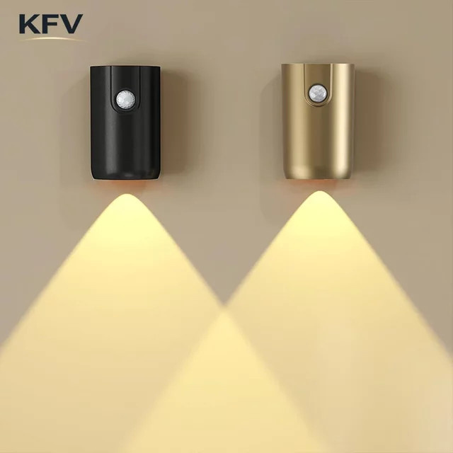 KFV LED Wandlampe mit Bewegungsmelder, magnetischer USB-aufladbarer Spot, modern, warmweiß, mehrfarbig - Bild 1