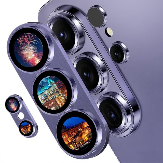 Samsung Galaxy S26 Ultra und S26 Plus Kameraobjektiv-Schutzfolie aus gehärtetem Glas, bruchfest, Schwarz - Bild 1