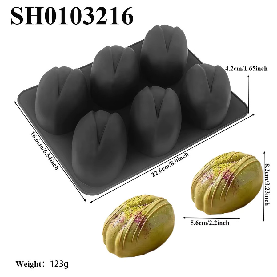 SHENHONG Silikon-Schokoladenform mit Pistazien-Design für Mousse, Kuchen und DIY-Seifen - Bild 3