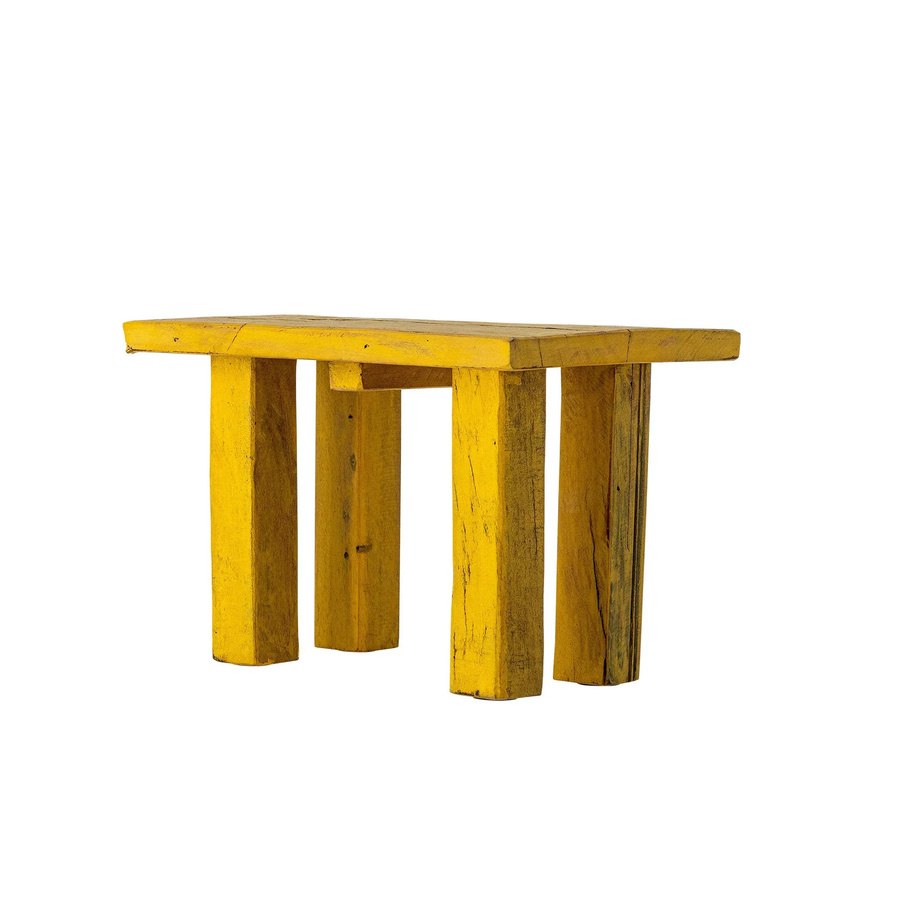 Bloomingville Sockel Porir aus recyceltem Holz in Gelb und Braun, B/T/H: 30,0 x 18,0 x 24,0 cm - Bild 1