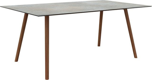 Stern Interno Esstisch mit Teak-Gestell und Silverstar 2.0 Quartz Tischplatte, Farbe Grau/Multicolor, B: 180 cm, T: 100 cm - Bild 1