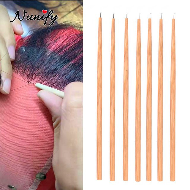Nunify Lüftungsnadel für Spitzenperücken-Set, Holznadel, Perückenherstellung - Bild 1