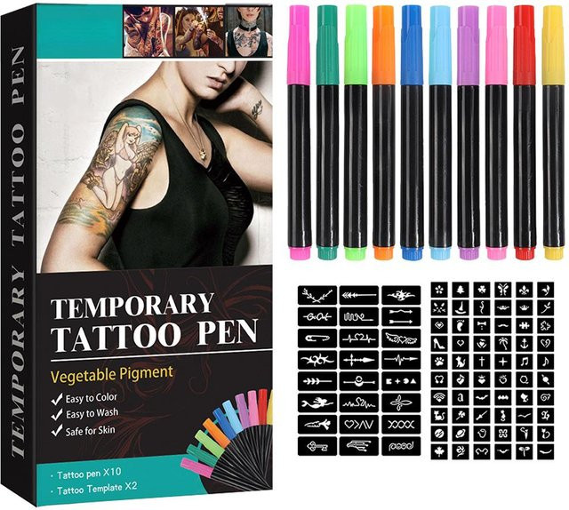 TianJinGeErLiShangMaoYouXianGongSi Temporärer Tattoo-Stift, Gray, Unisex - Bild 1