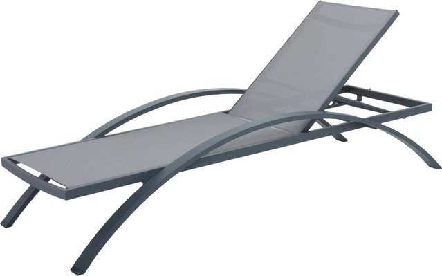 DELUKE Sonnenliege BERTA verstellbar in Anthrazit mit Aluminiumgestell und Textilene-Gewebe - Bild 1