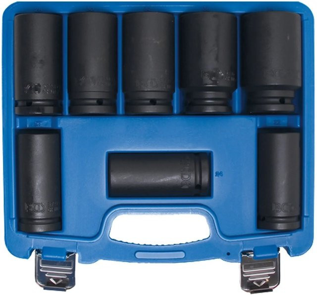 BGS Kraft-Steckschlüssel-Einsatz-Satz extra tief 8-tlg. mit 20 mm Innenvierkant SW 22-38 mm - Bild 2