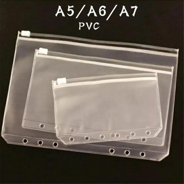 Rising-student 6-Ring Binder A6 aus wasserdichtem PVC mit Reißverschluss in Transparent - Bild 1