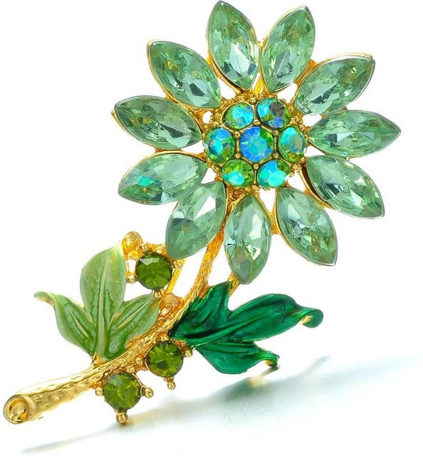 Rinhoo Brosche, Kristall-Blumen, Emaille, Damen - Bild 1