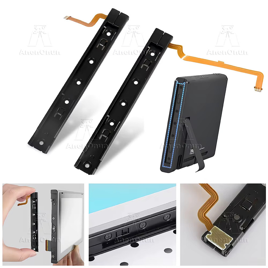 Nintendo Switch Premium Ersatzset für Konsolenschiebeschienen mit Sensor-Flexkabel in Schwarz (Links und Rechts) - Bild 6