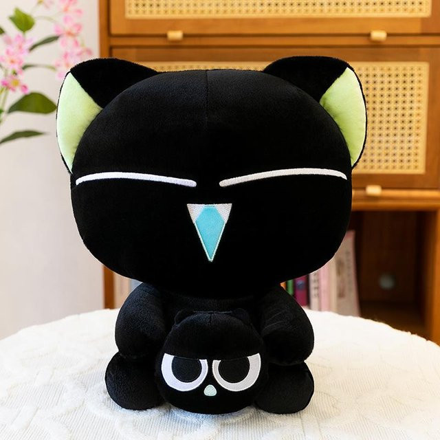 Luo Xiaohei Kissen schwarze Katze, Plüsch / Textil, 30cm - Bild 1