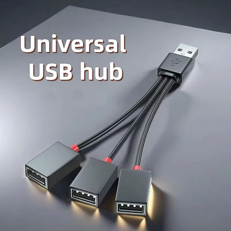 AILEHKUO USB-C 1-in-3 USB-Hub Auto-Splitterkabel als Multifunktionsadapter und Ladekabel für Telefon und Tablet, Schwarz - Bild 3