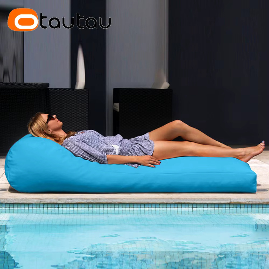 OTAUTAU Outdoor-Sitzsackbezug SF059 für Garten und Schwimmbad, Farbe: Weiß/Türkis - Bild 4