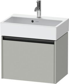 Duravit Waschtischunterschrank Ketho.2 Compact in Betongrau, wandhängend mit 1 Auszug, B/T/H: 58,4 x 39,0 x 44,0 cm - Bild 1