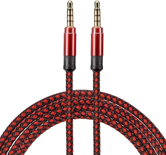 Audio Verlängerungskabel Adapter 3,5mm Jack Aux Kopfhörer Konverter in Rot - Bild 1