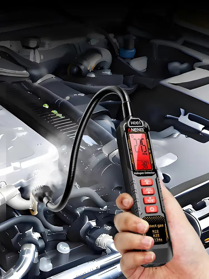 ANENG HD01 Kältemitteldetektor für Halogenlecks, Tragbares Gas-Freon-Messgerät für R22, R32, R134a und Klimaanlagen, Schwarz - Bild 7