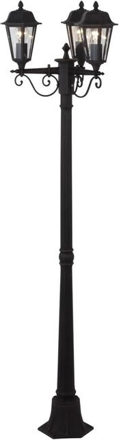 Lindby Mastleuchte Lamina Außenlampe in Rost Braun aus Aluminium und Glas, 3-flammig, Retro Vintage Antik, E27, IP44 - Bild 1