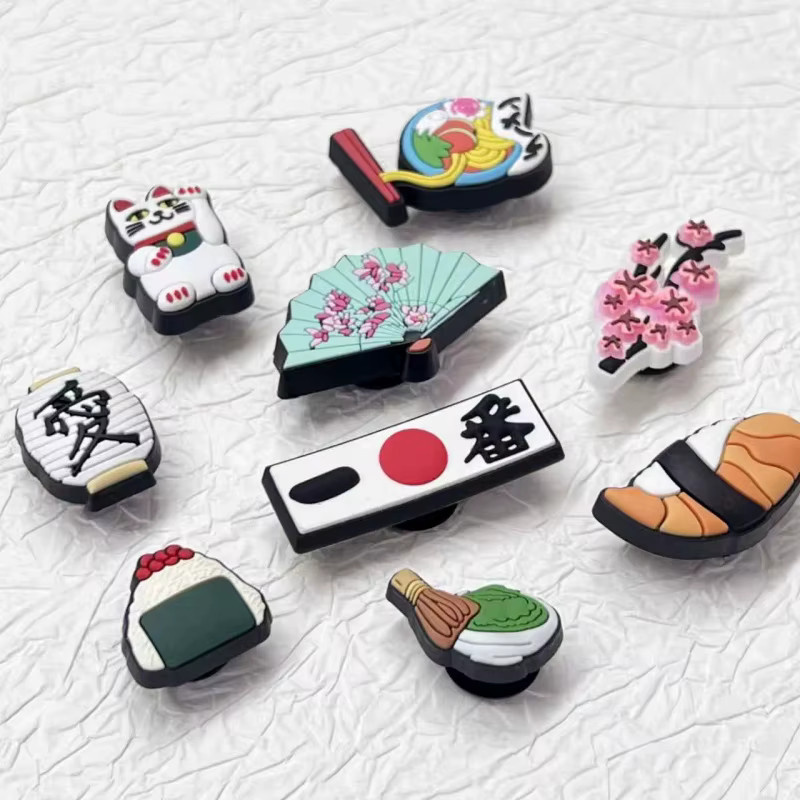 Bandai Schuh-Charms Set, Glückskatze, Sushi, Kirschblüten - Bild 3
