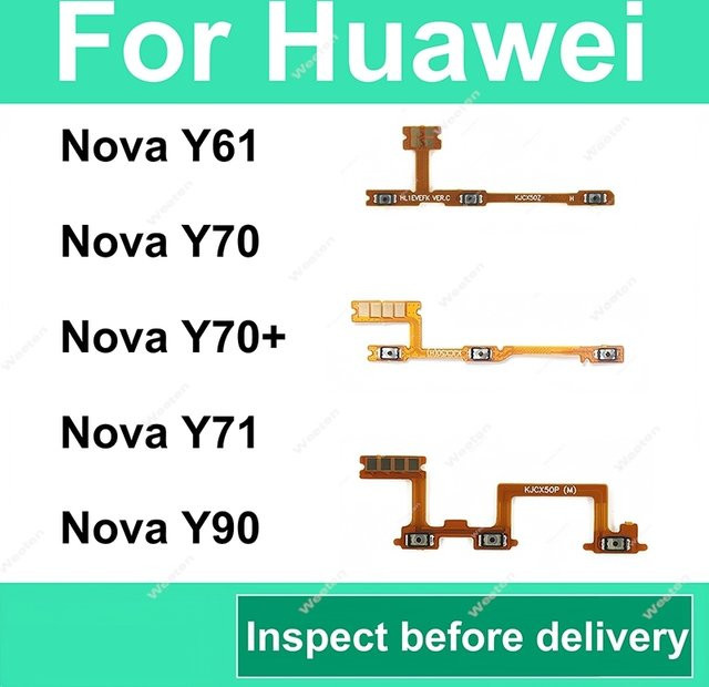 Huawei Ersatz-Flexkabel für Power- und Lautstärketasten in Orange für Nova Y60 Y61 Y70 Y71 Y90 Y91 Plus - Bild 1