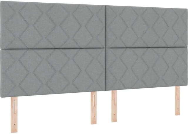 vidaXL Kopfteil aus Kunstleder in Hellgrau, Breite: 200 cm - Bild 1