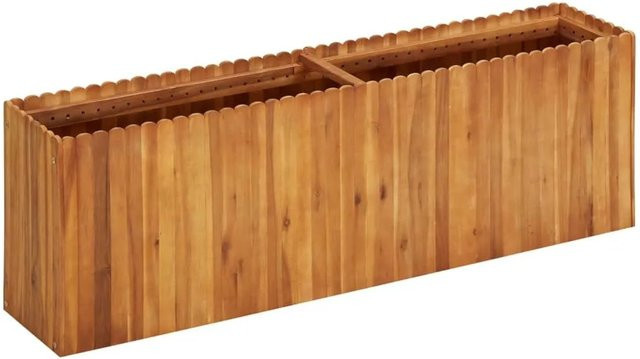 DELUKE Hochbeet JONA aus Akazienholz in Braun-antik, B/T/H: 150 x 30 x 50 cm - Bild 1