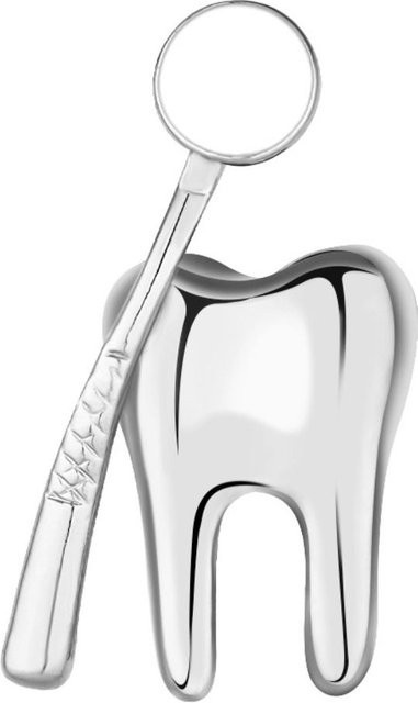 haoming Brosche Geometrische Zahnform, Emaille, Zinklegierung, Damen, silber - Bild 1