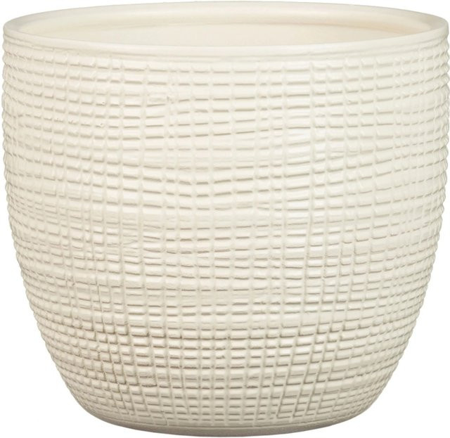 Scheurich Übertopf Corteza aus Keramik in Beige und Weiß, rund, Durchmesser: 25 cm - Bild 1