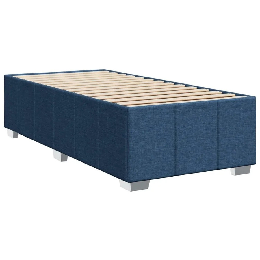 vidaXL Bettgestell ohne Matratze Blau Stoff B/T/H: 90 x 200 cm - Bild 2