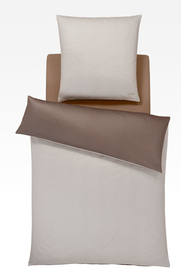 JOOP! Bettwäsche-Set Micro Pattern 4040 aus Mako-Satin in Braun, Grau und Beige, B/H: 240 x 220 cm und 40 x 80 cm - Bild 1