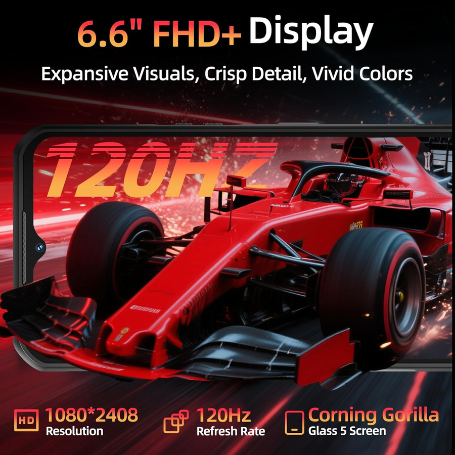 OUKITEL WP62 5G Smartphone mit 512 GB Speicher, 12 GB RAM, 11000 mAh Akku, 6.58 Zoll Display und 108 MP Kamera in Schwarz mit Android 15 - Bild 2