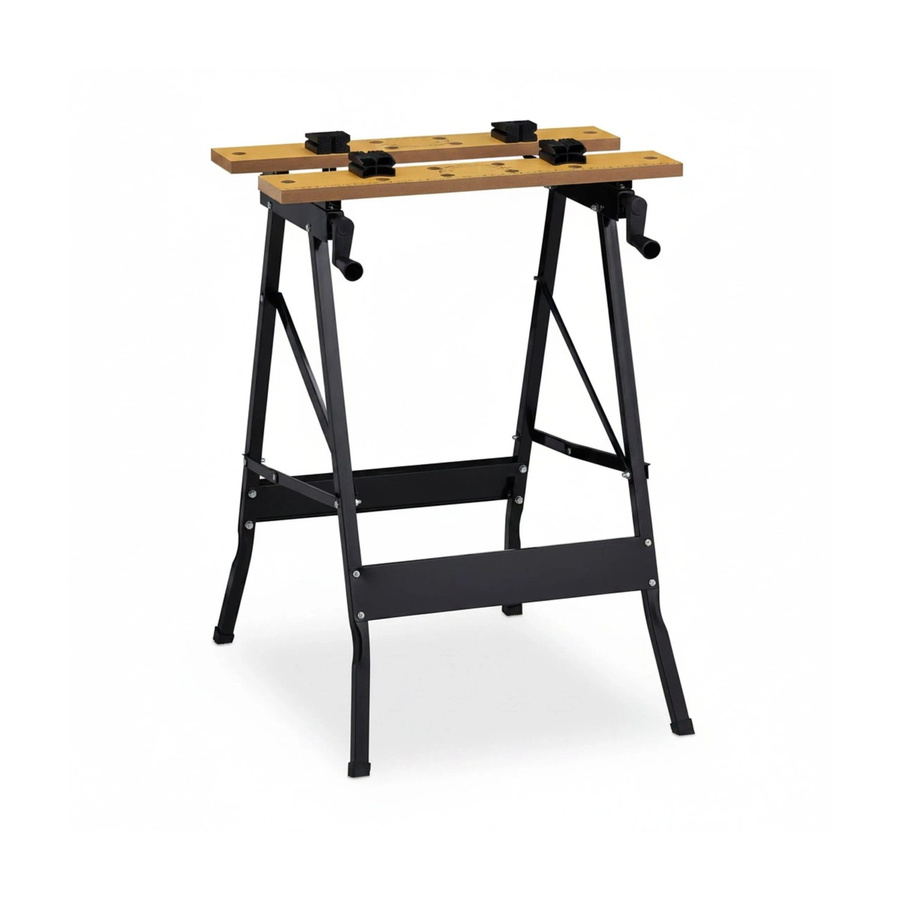 Relaxdays Klappbare Werkbank aus Stahl und Holz in Schwarz, B/T/H: 75,5 x 56 x 62 cm - Bild 2